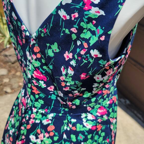 Nine West fit & flare double V neck sleeveless floral dress w-pockets size 6 - Picture 8 of 15